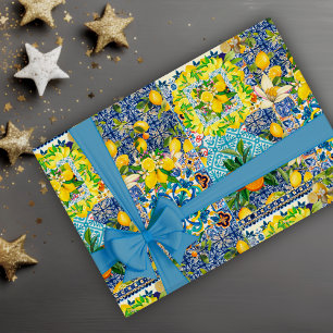 Zomerse Siciliaanse Mediterrane Citrus keramische Cadeaupapier