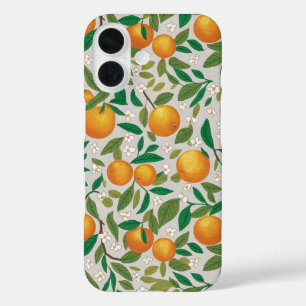 Zomerse Sinaasappels Citrusvruchten Bloemenpatroon iPhone 16 Hoesje