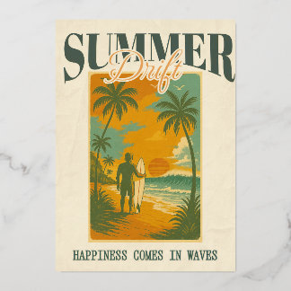 Zomerse tropische drift folie uitnodiging