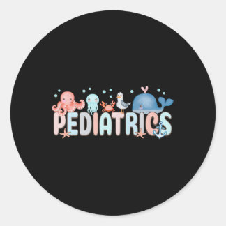 Zomerse Zee Dierlijke Pediatrie Nurse Peds Rn Pedi Ronde Sticker