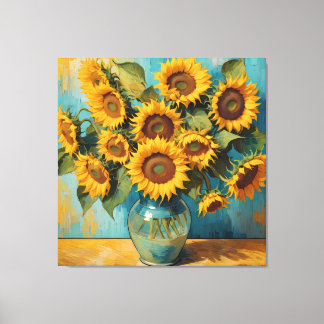 Zomerse Zonnebloemen Canvas Afdruk
