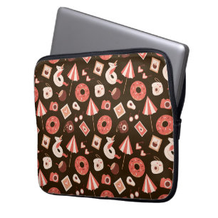 Zomerspullen Chocolade bruine achtergrond Laptop Sleeve