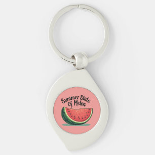 Zomerstaat van Melon Retro Fruit Art Sleutelhanger