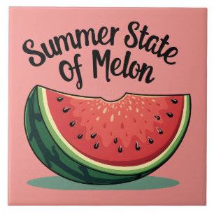 Zomerstaat van Melon Retro Fruit Art Tegeltje
