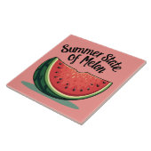 Zomerstaat van Melon Retro Fruit Art Tegeltje (Zijkant)