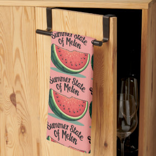 Zomerstaat van Melon Retro Fruit Art Theedoek