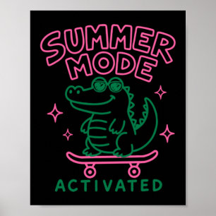 Zomerstand Geactiveerd Schattig Alligatorontwerp Poster