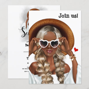 Zomerstemming Blondine Bachelorette Uitnodiging