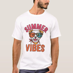 Zomerstemming Hond Zonnebril Vintage T-shirt Ontwe