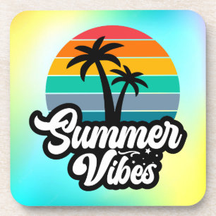 Zomerstemming met Palmboom Ontwerp Bier Onderzetter