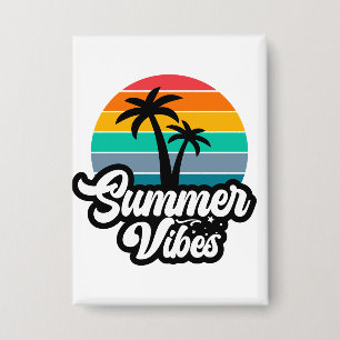 Zomerstemming met Palmboom Ontwerp Button