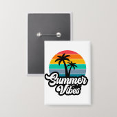 Zomerstemming met Palmboom Ontwerp Button (Voorkant / Achterkant)