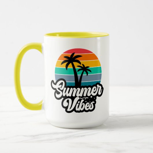 Zomerstemming met Palmboom Ontwerp Mok (Links)