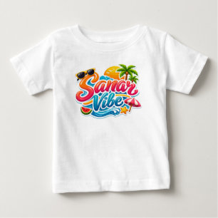Zomerstemming Mooie Baby T-Shirt Met Strand Trop