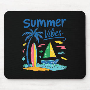 Zomerstemming Palmboom Surfplank Zeilboot Muismat