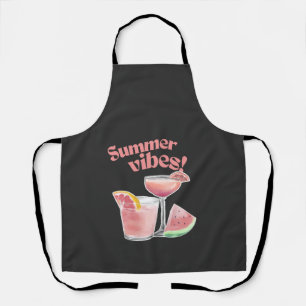 Zomerstemming Roze Cocktail Watercolor Kunst Schort