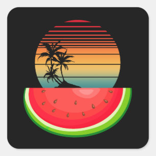 Zomerstemming Zonsondergang Watermeloen Vierkante Sticker