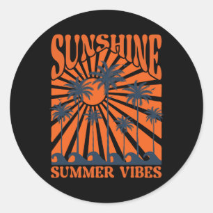 Zomerstemming, Zonsondergangsgolf, Zonneschijnpara Ronde Sticker