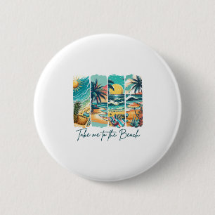 Zomerstraling Strandvakantie Zomer brengt me naar Ronde Button 5,7 Cm
