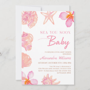 Zomerstrand Baby Shower met Schelpen Kaart