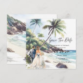 Zomerstrand Bestemming Trouwdag Bewaar de Datum (Voorkant / Achterkant)