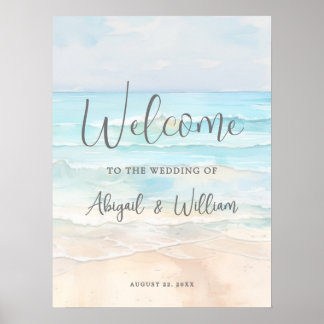 Zomerstrand Bruiloft Welkomstbord Poster