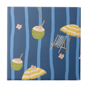 Zomerstrand Essentials Patroon (2) Tegeltje