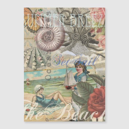 Zomerstrand octopus antiek zeilen (Voorkant)