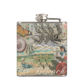 Zomerstrand octopus antiek zeilen heupfles (Achterkant)