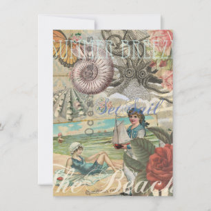 Zomerstrand  octopus antiek zeilen kaart