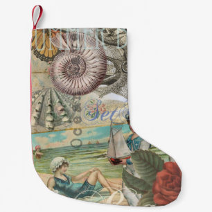 Zomerstrand  octopus antiek zeilen kleine kerstsok