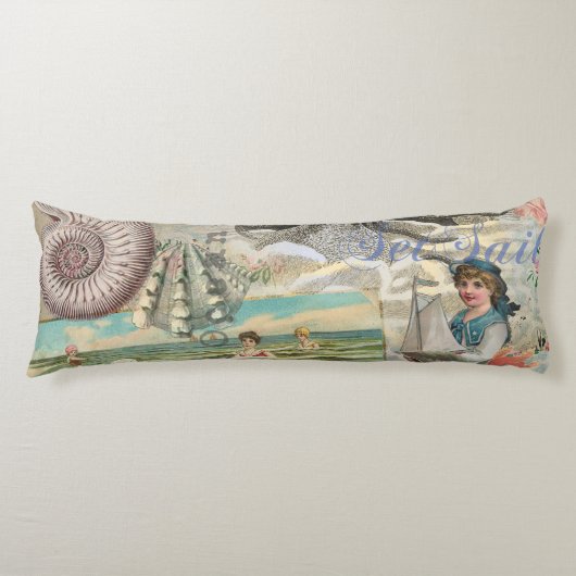 Zomerstrand  octopus antiek zeilen lichaamskussen (Voorkant)