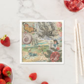 Zomerstrand  octopus antiek zeilen servetten (Insitu)