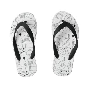 Zomerstrand Thema Overzichts Patronen Kinder Teenslippers
