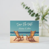 Zomerstrand vibe save the date (Staand voorkant)