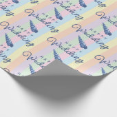 Zomerstrandbruiloft Oceaan Schelp Regenboog Streep Cadeaupapier (Hoek)