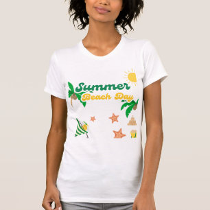 Zomerstranddag T-shirt Tropische Palmboom Tee