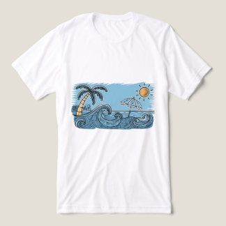 Zomerstranding Strand Illustratie Tri-Blend Shirt