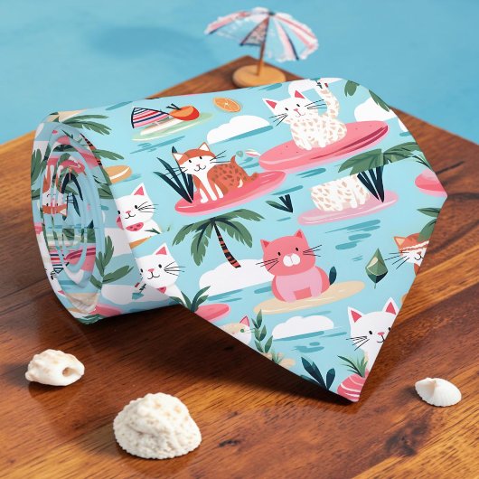 Zomerstrandkatten Necktie Tie Stropdas