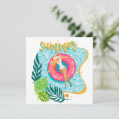 Zomerstrandmeisje wenskaart kaart (Staand voorkant)