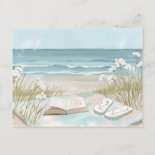 Zomerstrandtafereel Kustkunstansichtkaart Briefkaart