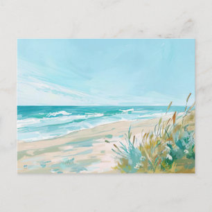 Zomerstrandtafereel Kustkunstansichtkaart Briefkaart