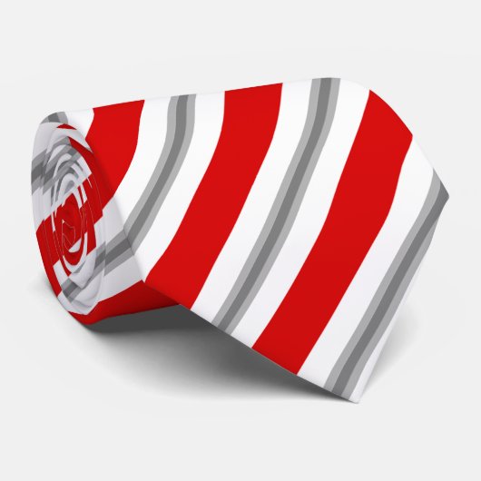 zomerstrepen - diep rood wit en grijs / grijs stropdas (Opgerold)