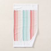 zomerstrepen in koraal en turkooizen bad handdoek (Handdoek)