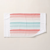 zomerstrepen in koraal en turkooizen bad handdoek (Handdoek)