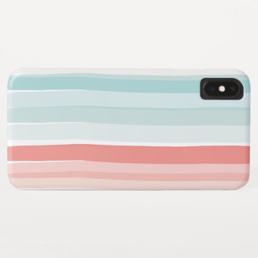 zomerstrepen in koraal en turkooizen Case-Mate iPhone case (Achterkant (horizontaal))