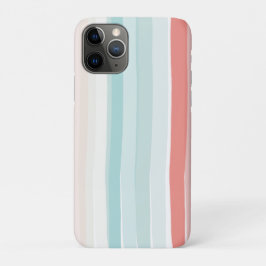 zomerstrepen in koraal en turkooizen iPhone 11 pro hoesje