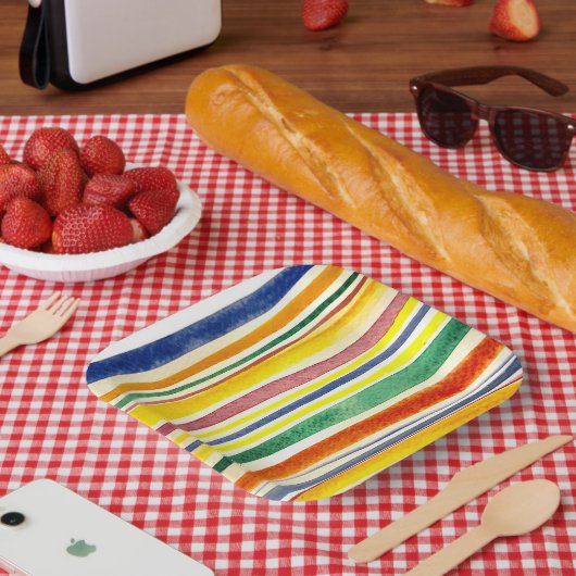 zomerstrepen papieren bordje (Picknick)