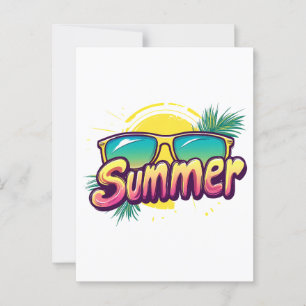 Zomertekst - Kleurrijke zomersonnenbril Briefkaart