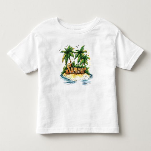 Zomertekst - Tropisch zomereiland Kinder Shirts (Voorkant)